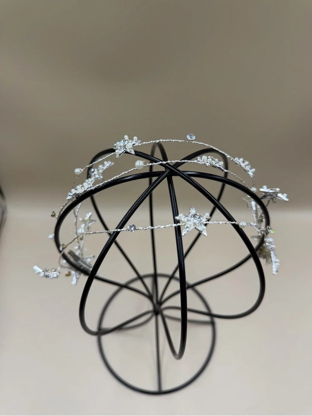 Bridal Crystal Pearl Star Hair Vine Headband Wedding Headpiece Silver New